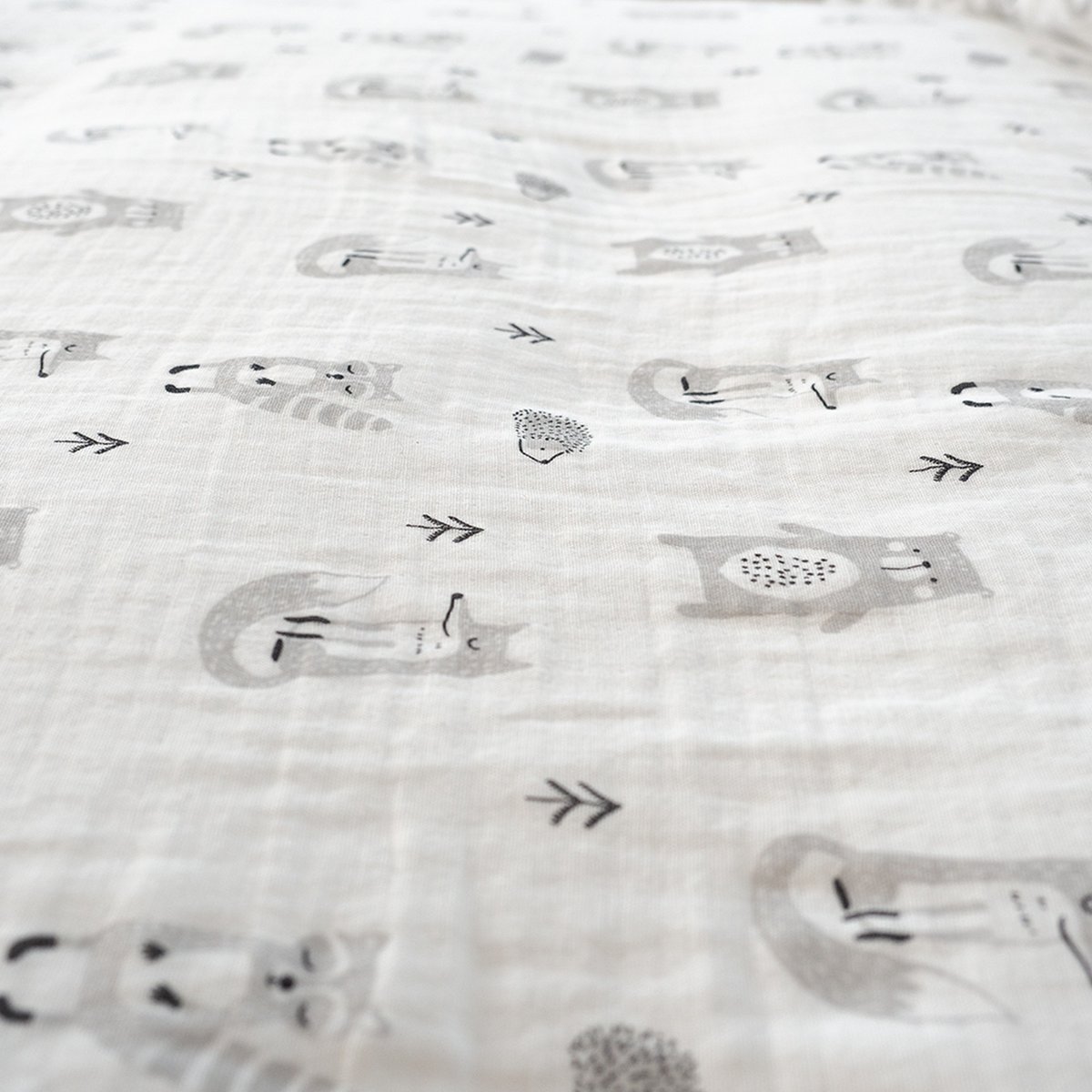 Parure de lit - Housse de couette enfant + taie en gaze de coton blanc, EDEN
