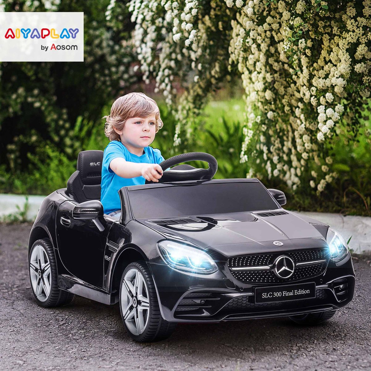 Voiture électrique à conducteur assis PP Noir noir, AIYAPLAY