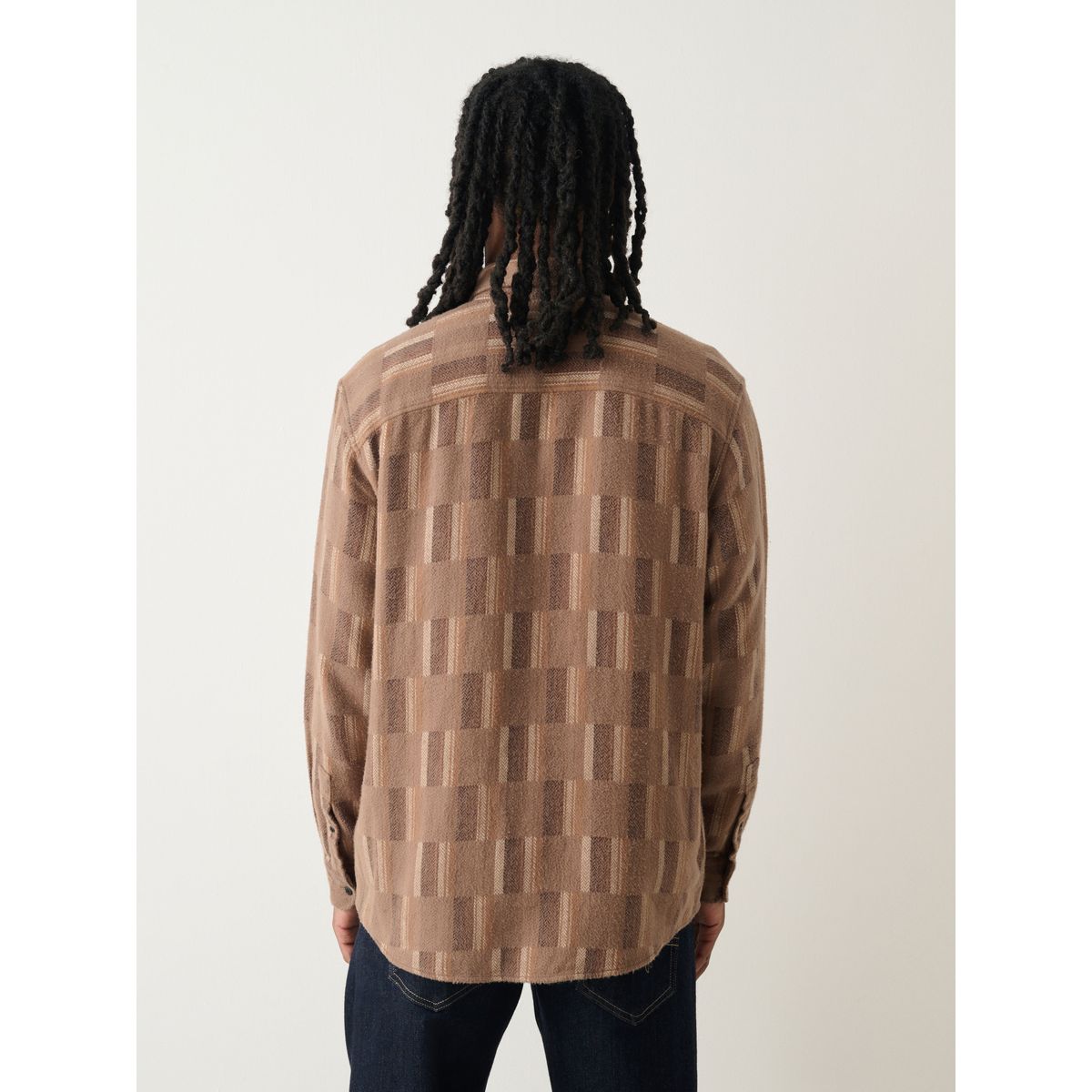 Veste-chemise à motif patchwork marron, NEXT