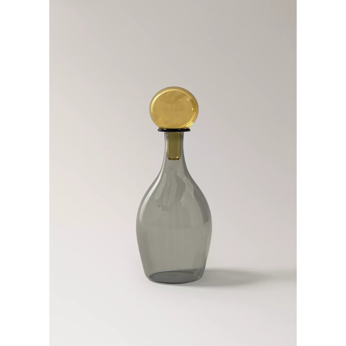 Vase 100 % verre avec bouchon gris, MANGO HOME
