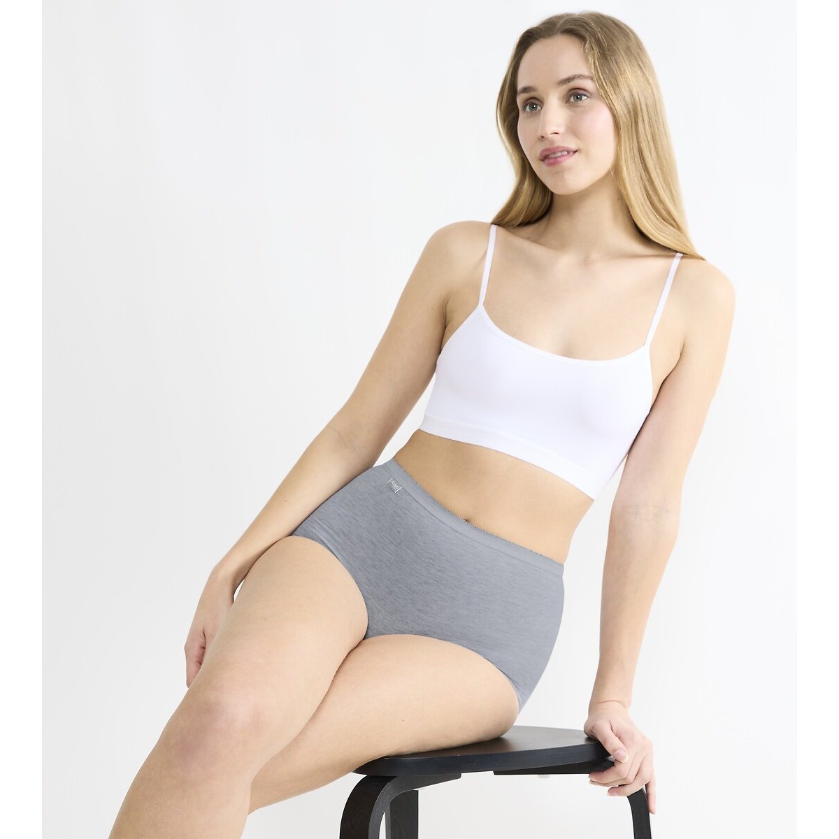 Lot de 4 Culottes Maxi Basic+ gris + prune + mauve + rose pale, SLOGGI