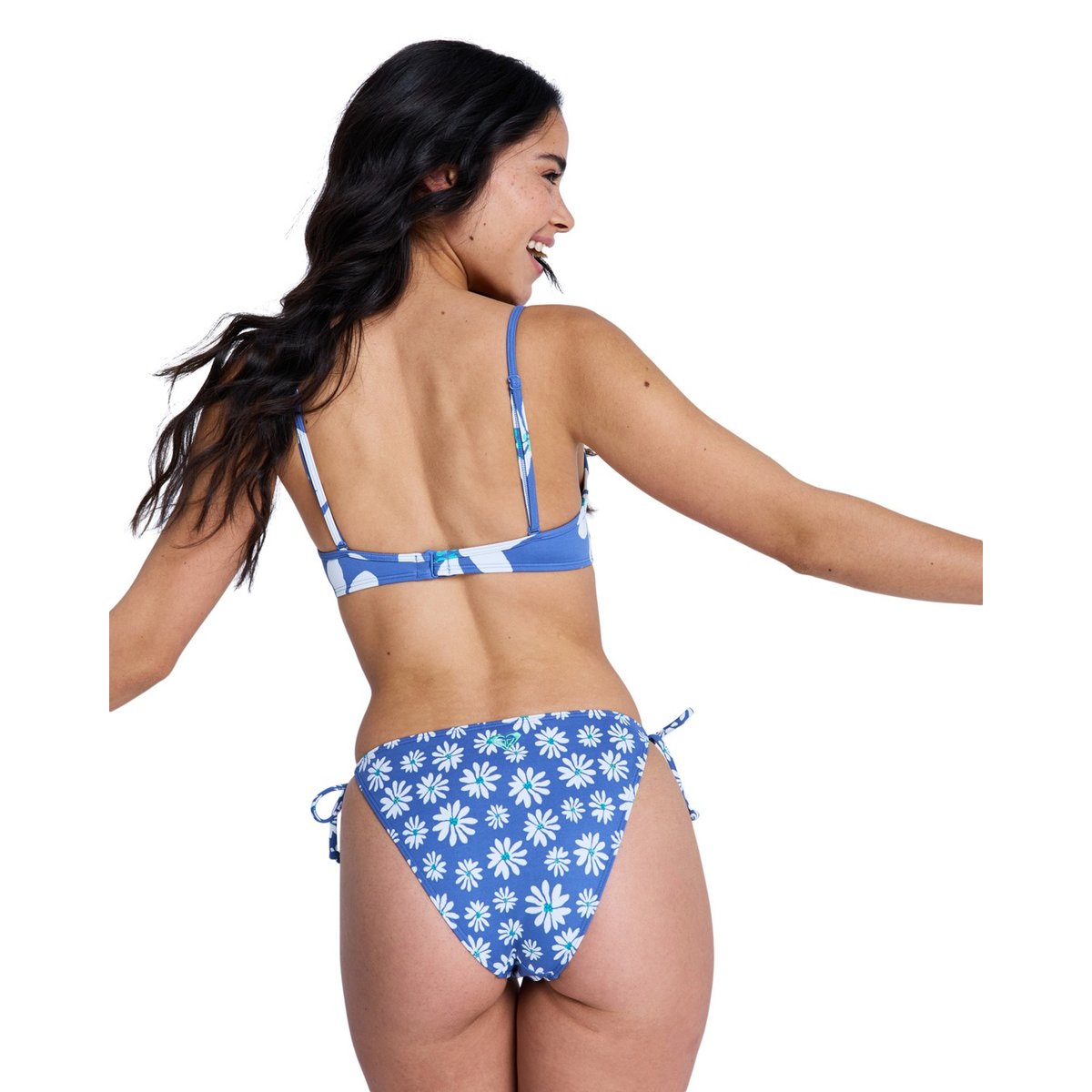 Haut de maillot de bain bikini bralette PRINTED ESSENTIALS WRAP BRA. bleu dutch blue flower soul, ROXY