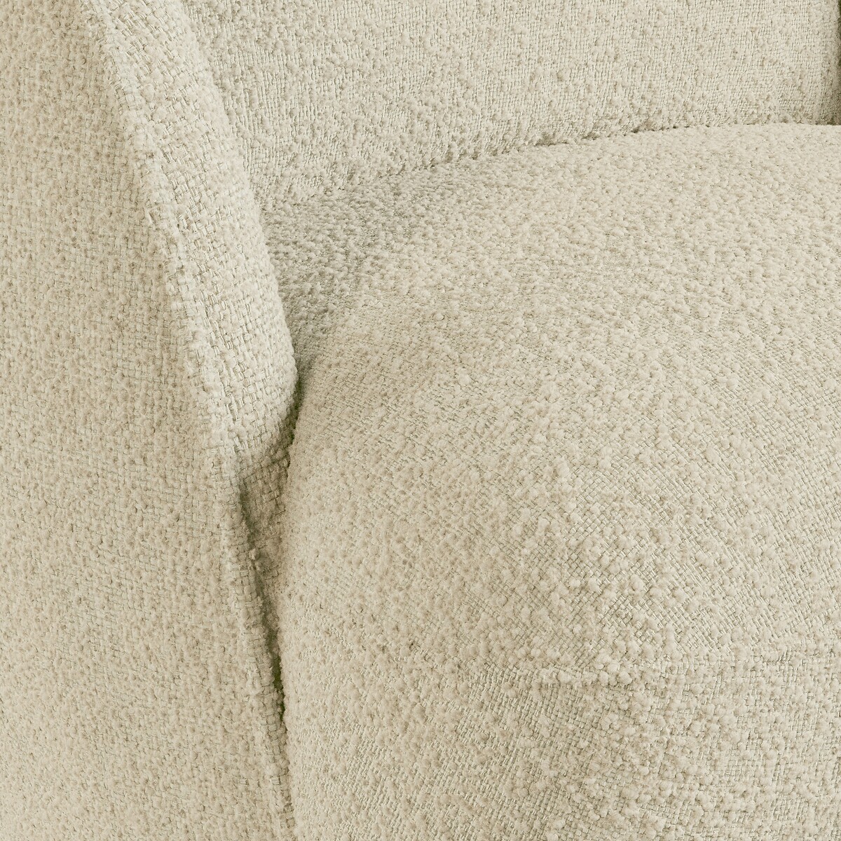 Fauteuil boule, en tissu bouclette, ALPINE blanc, AM.PM
