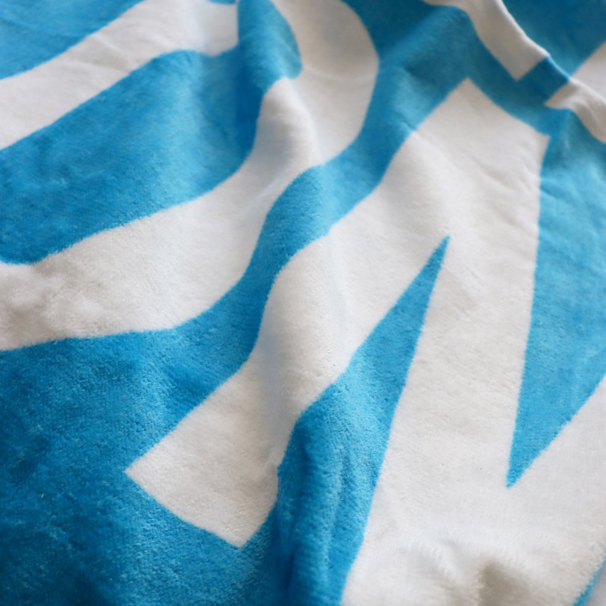 Serviette de bain et de plage imprimé 100% coton, OM ALLEZ bleu, OLYMPIQUE DE MARSEILLE