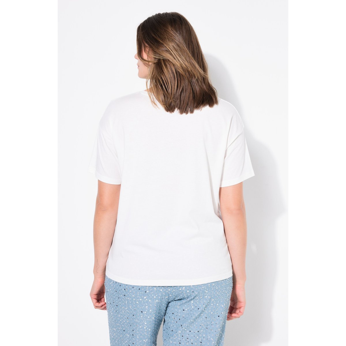 T-shirt oversize, imprimé / broderie blanc cassé, STUDIO UNTOLD