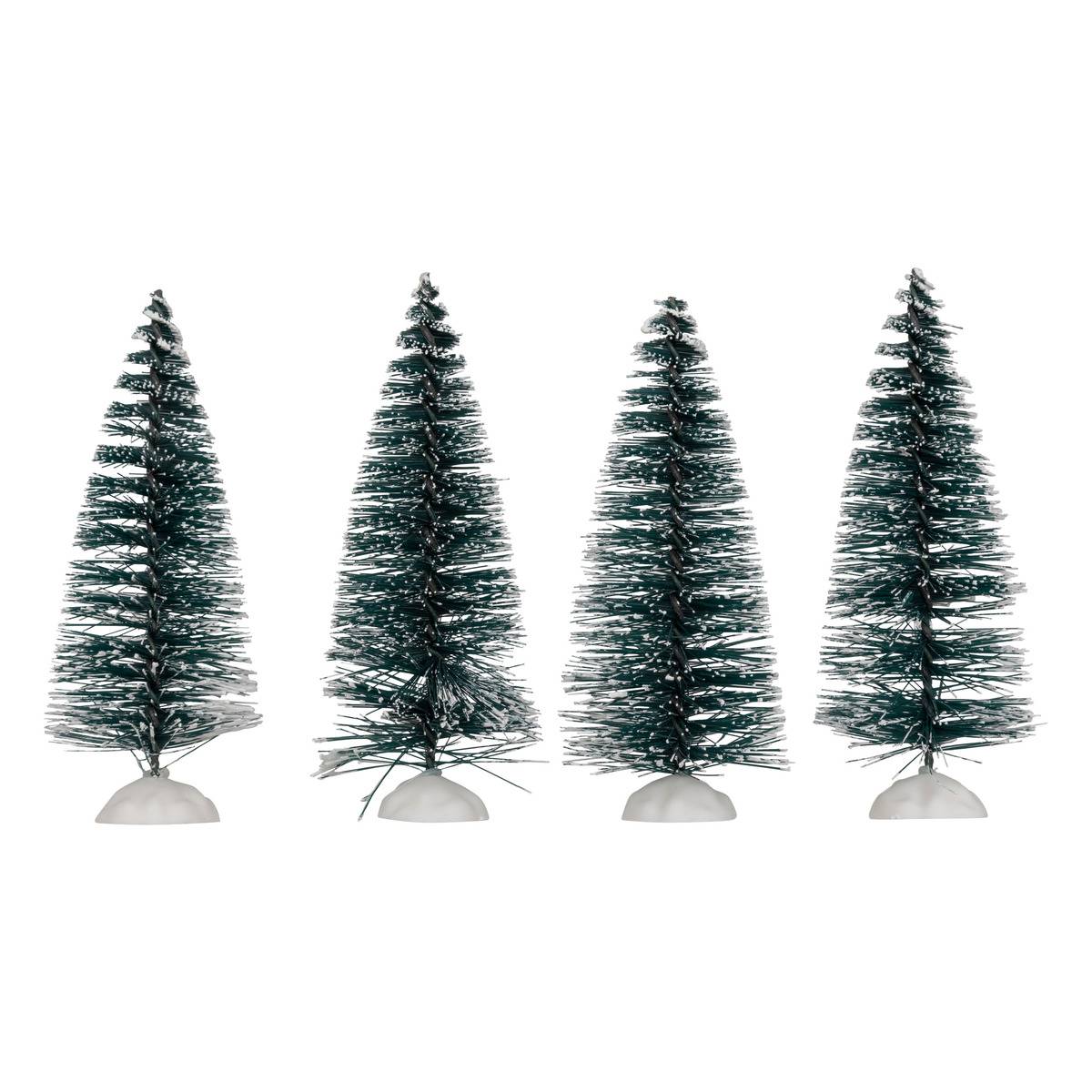 Lot de 4 accessoires village sapin blanc, FEERIC LIGHTS & CHRISTMAS