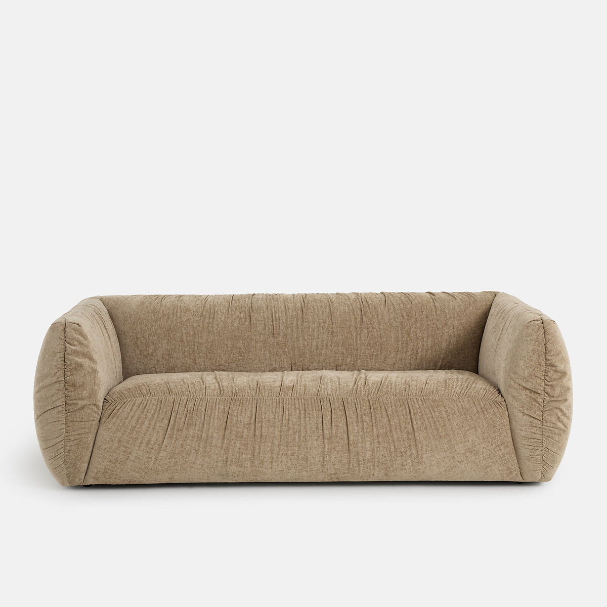 Canapé droit 3 ou 4 places, en chenille flammée, SILVER beige doré, LA REDOUTE INTERIEURS