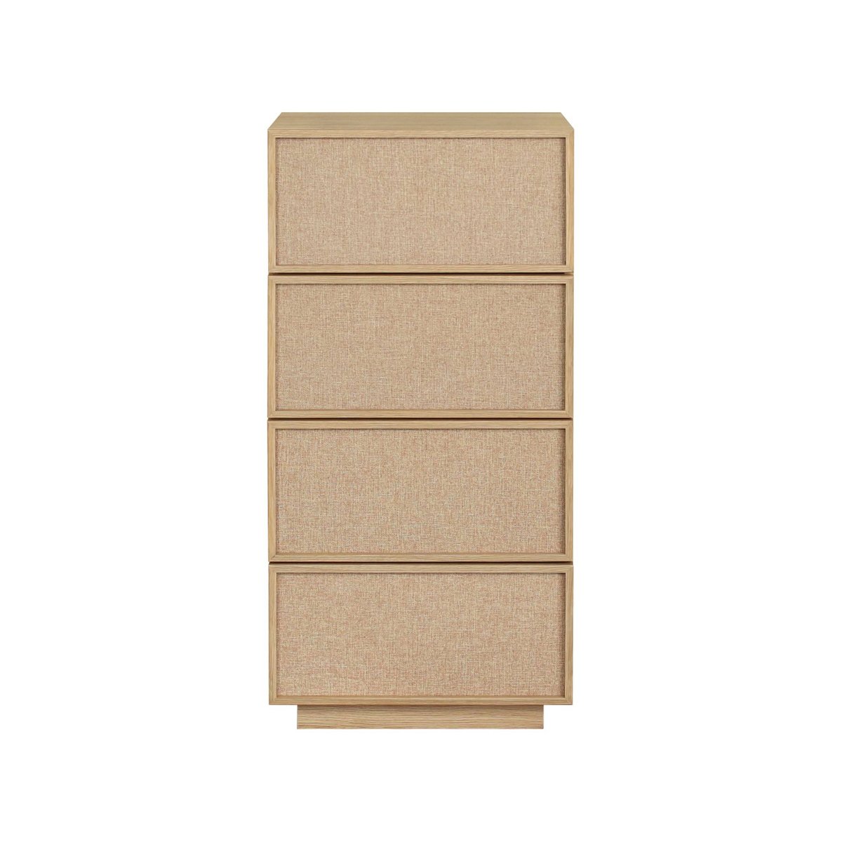 Chiffonnier décor bois et tissu 4 tiroirs KUBA naturel, SWEEEK