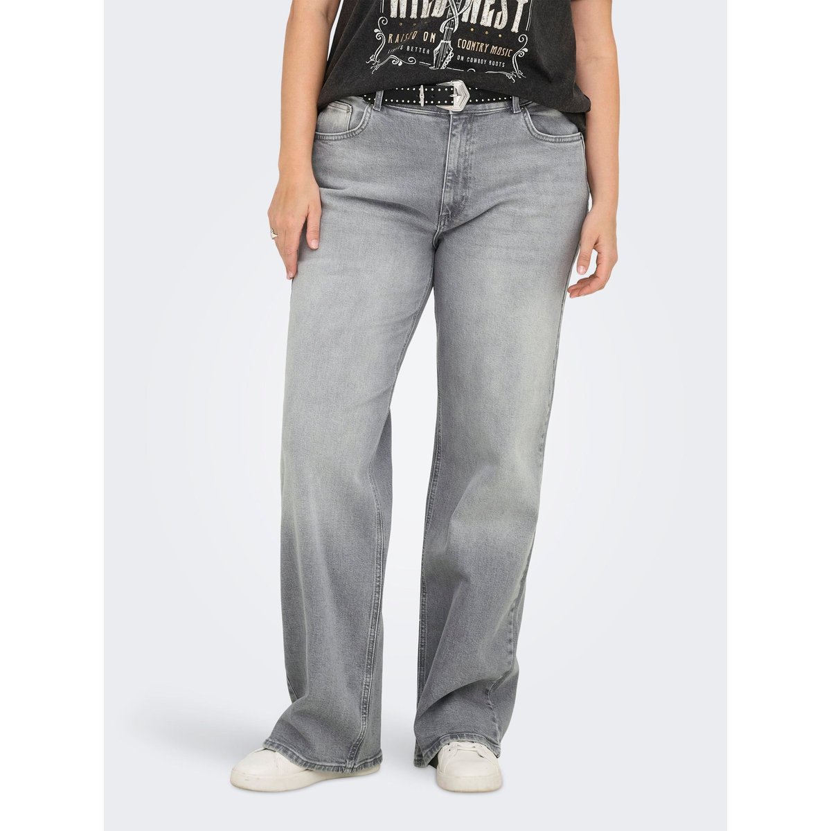 Jean À Jambe Large grey denim, ONLY CARMAKOMA