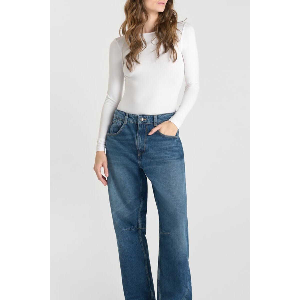 Jeans loose, large balloon , longueur 34 blue, LE TEMPS DES CERISES