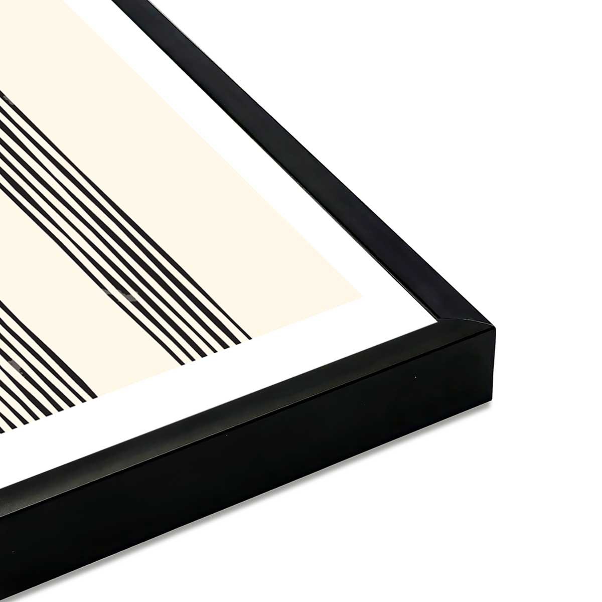 Affiche encadrée double soleil minimaliste affiche + cadre en métal - noir, HEXOA