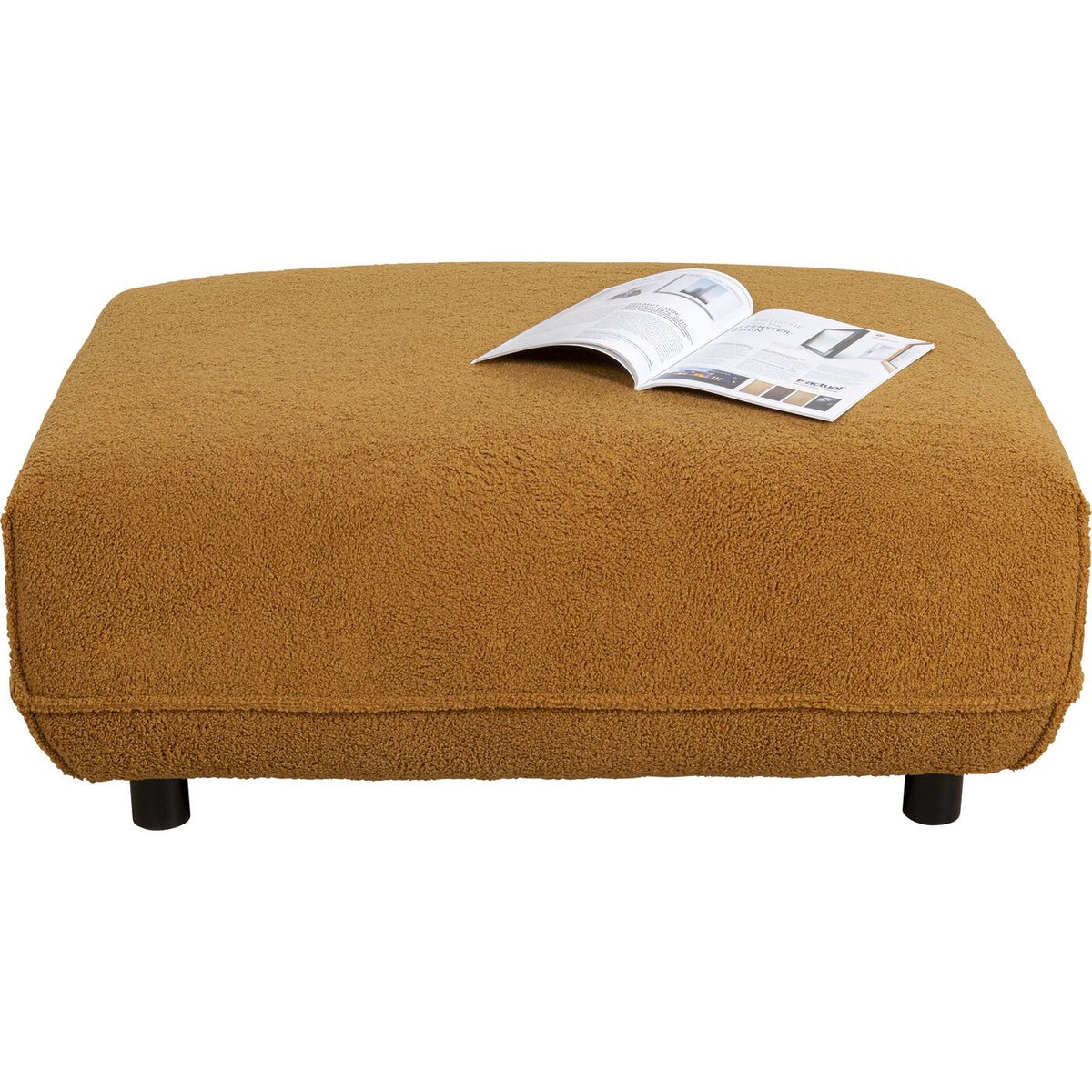 Repose-pieds en polyester bouclé, GIGI marron, KARE DESIGN