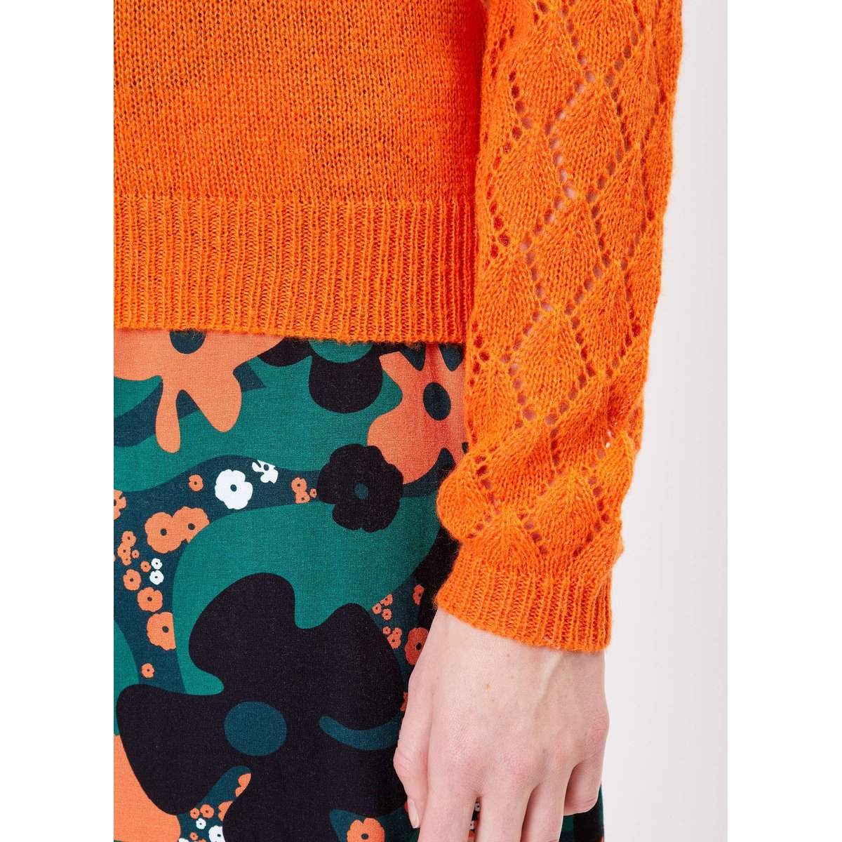 Pull uni fantaisie ONDINE orange, PRINCESSE NOMADE