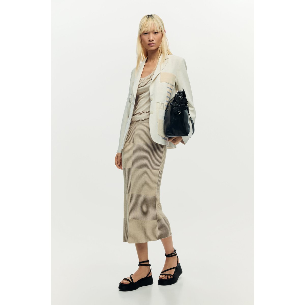 Veste patchwork blanche beige, DESIGUAL