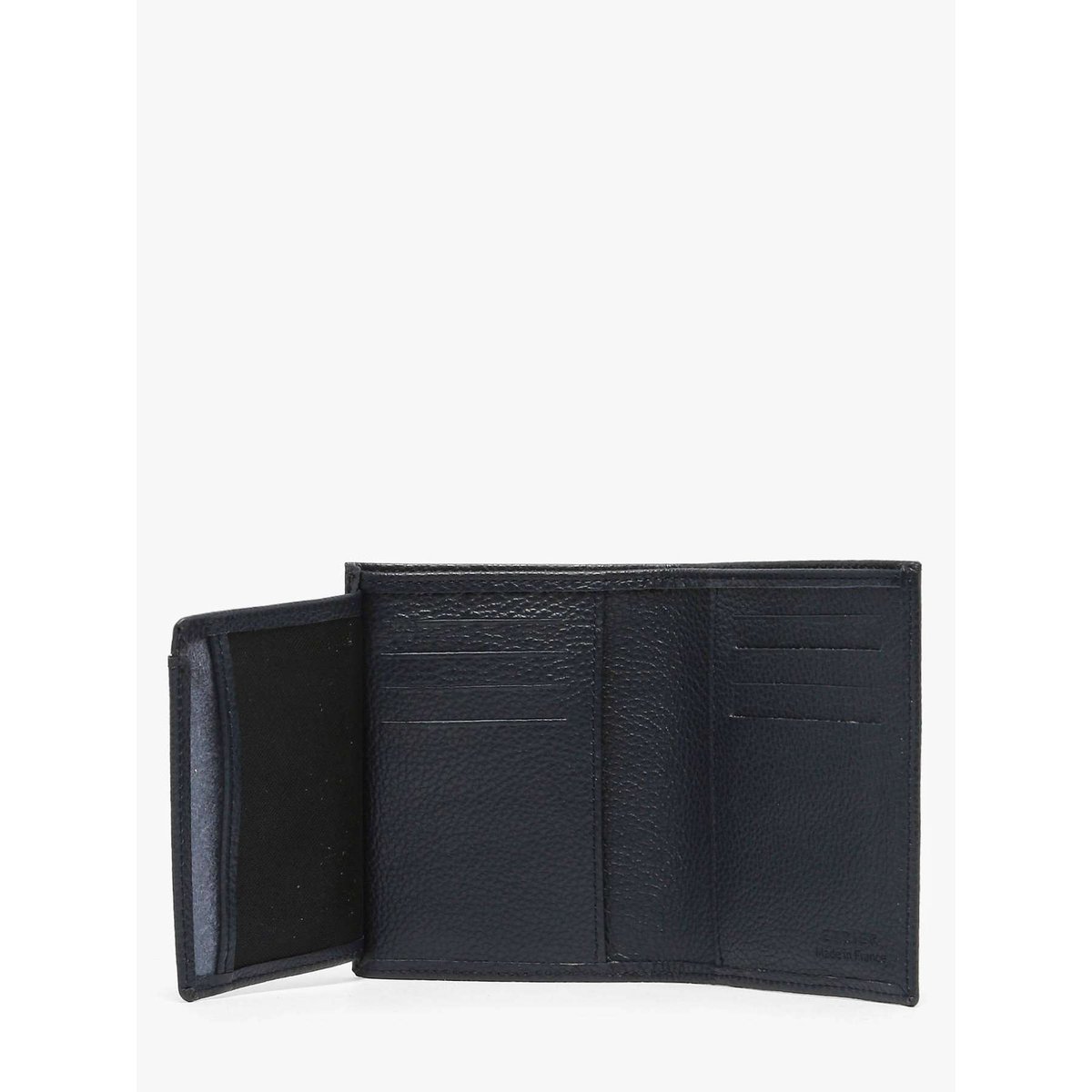 Portefeuille porte-cartes Madras cuir marine, ETRIER