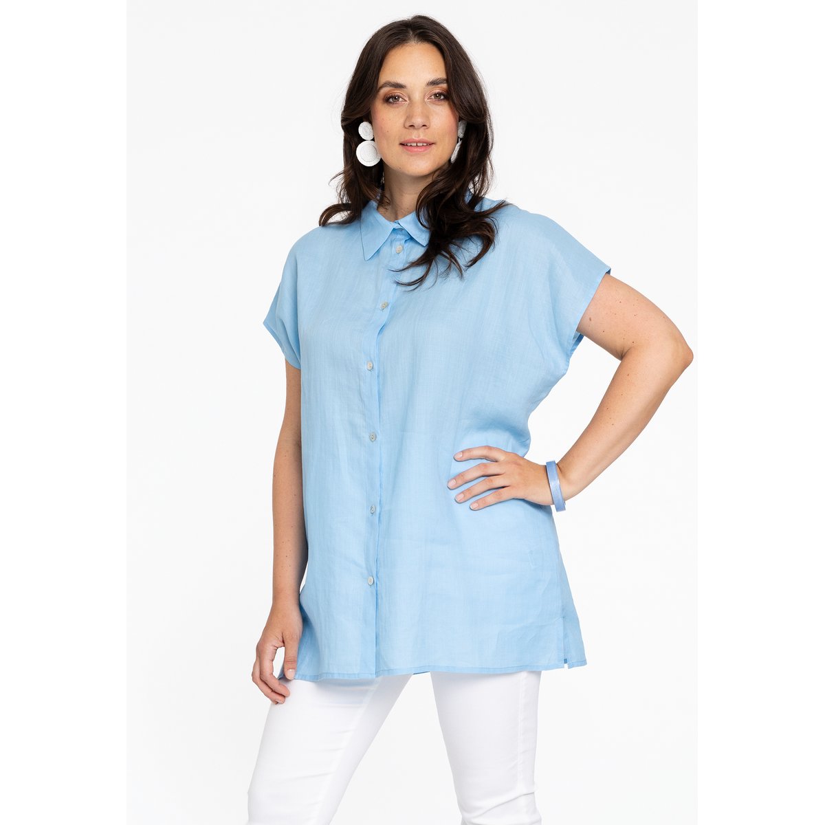Chemisier Avec des boutons bleu clair, YOEK