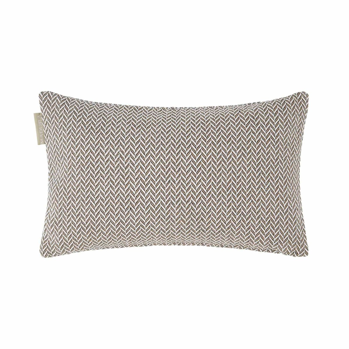 Housse De Coussin en Jacquard à motifs chevron ALEJANDRO écru ocre et noir, MADURA