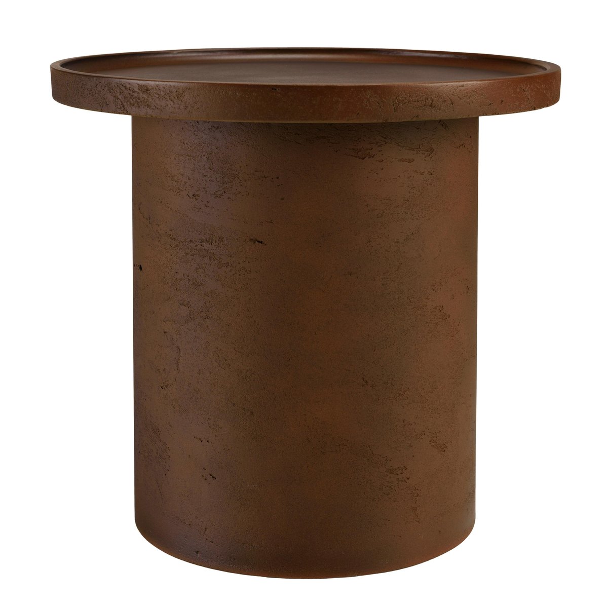Table d'appoint ronde en béton marron D36cm CALVI marron, PIER IMPORT