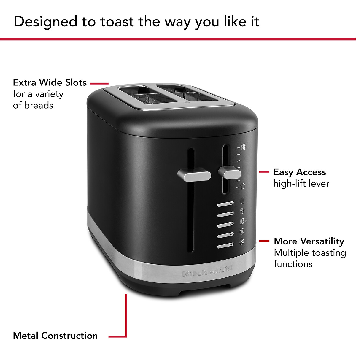Breakfast Suite 2-Slice Toaster - 5KMT2109 black, KITCHENAID
