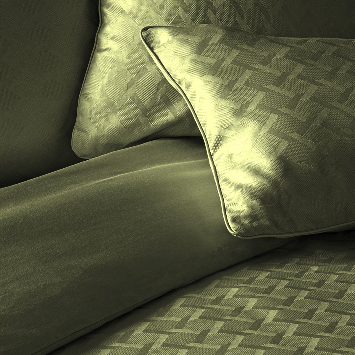 Housse de couette satin de coton ADAGIO kaki, GARNIER THIEBAUT
