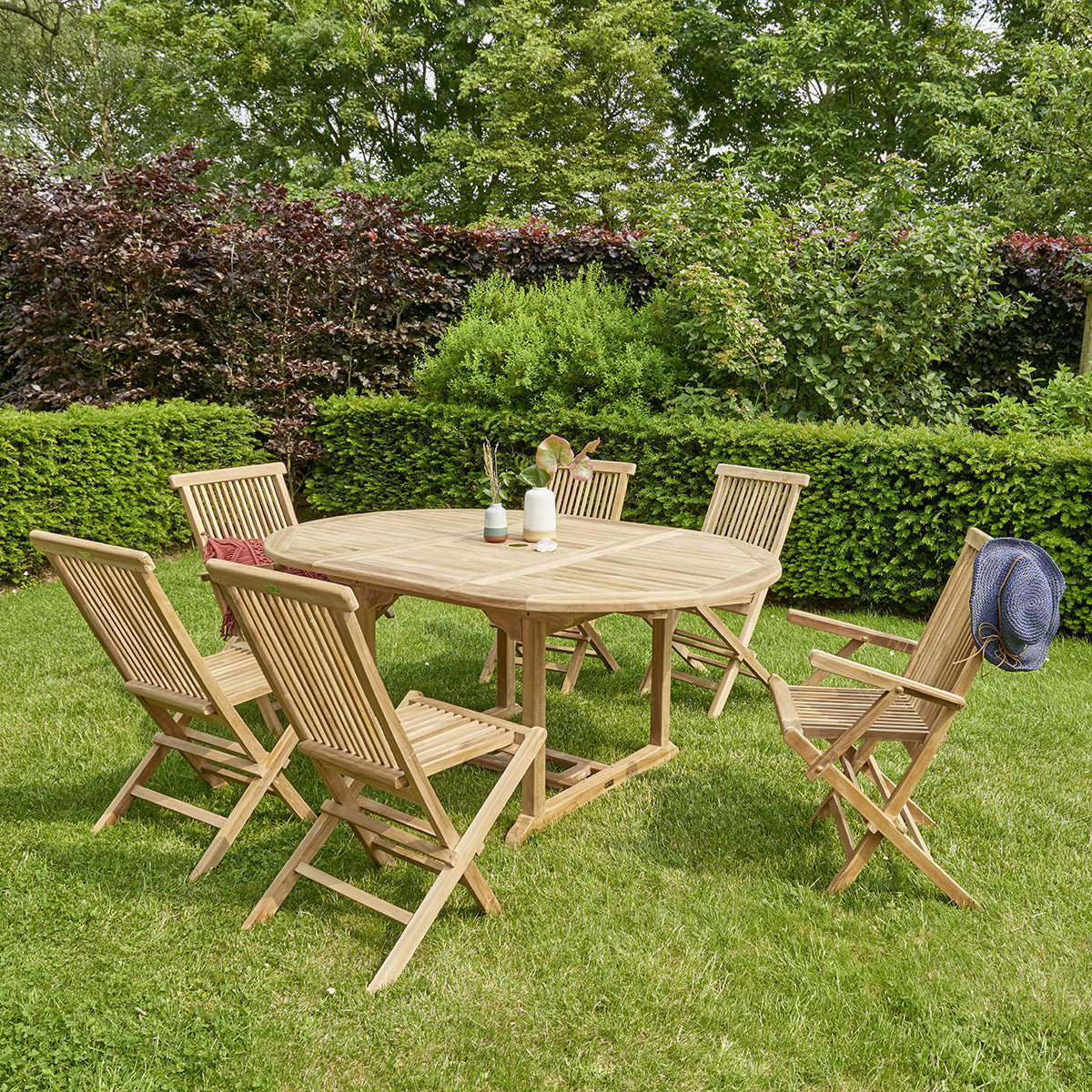 Fauteuil de jardin en teck massif pliant  MIDLAND naturel, BERAH GETAH