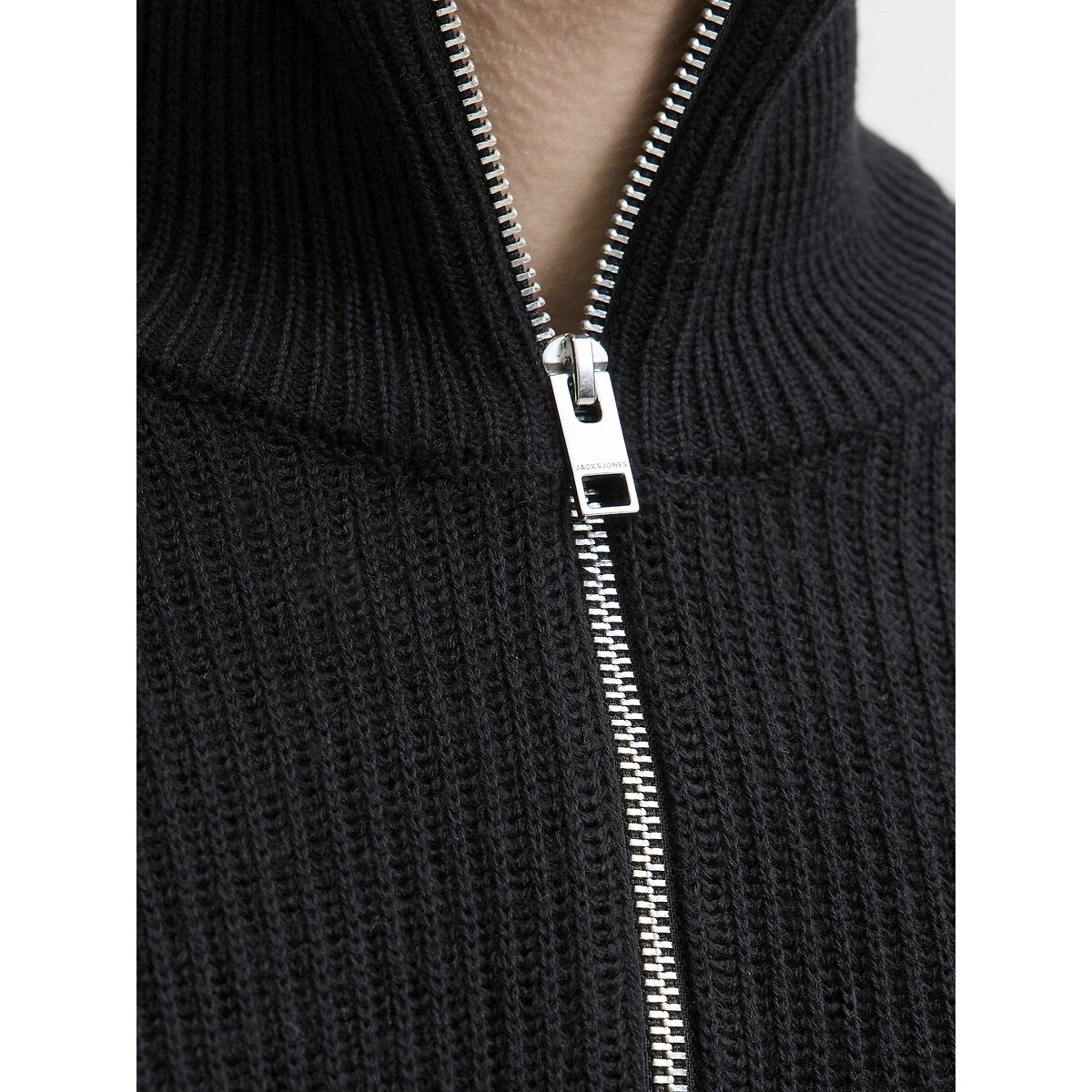 Trucker Jumper with Half Zip black, JACK & JONES