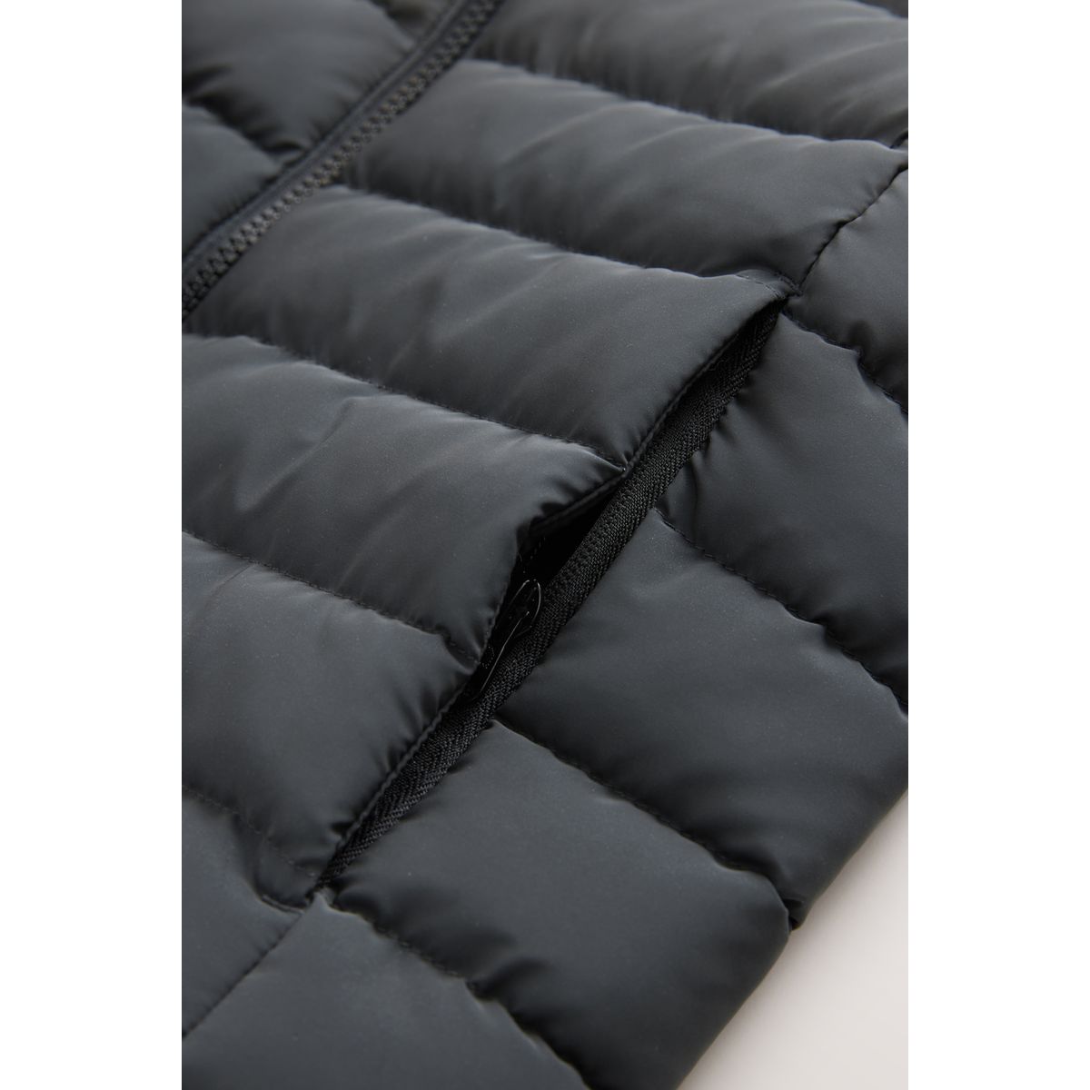 Veste à capuche semi-épaisse matelassée noir/gris, NEXT