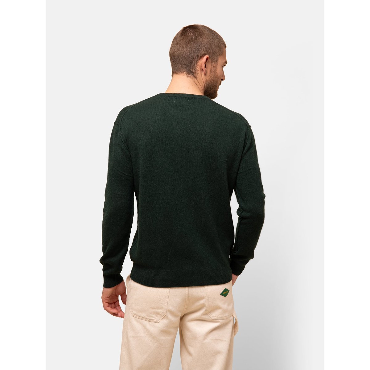 Pull Col Rond Cyprès Noe vert foncé, JUST CASHMERE