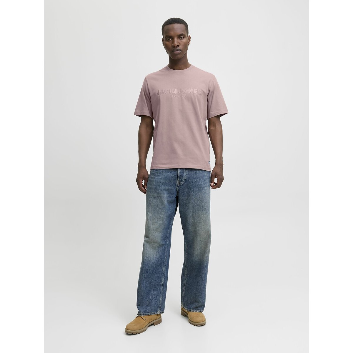 T-shirt manches courtes vieux rose, JACK & JONES