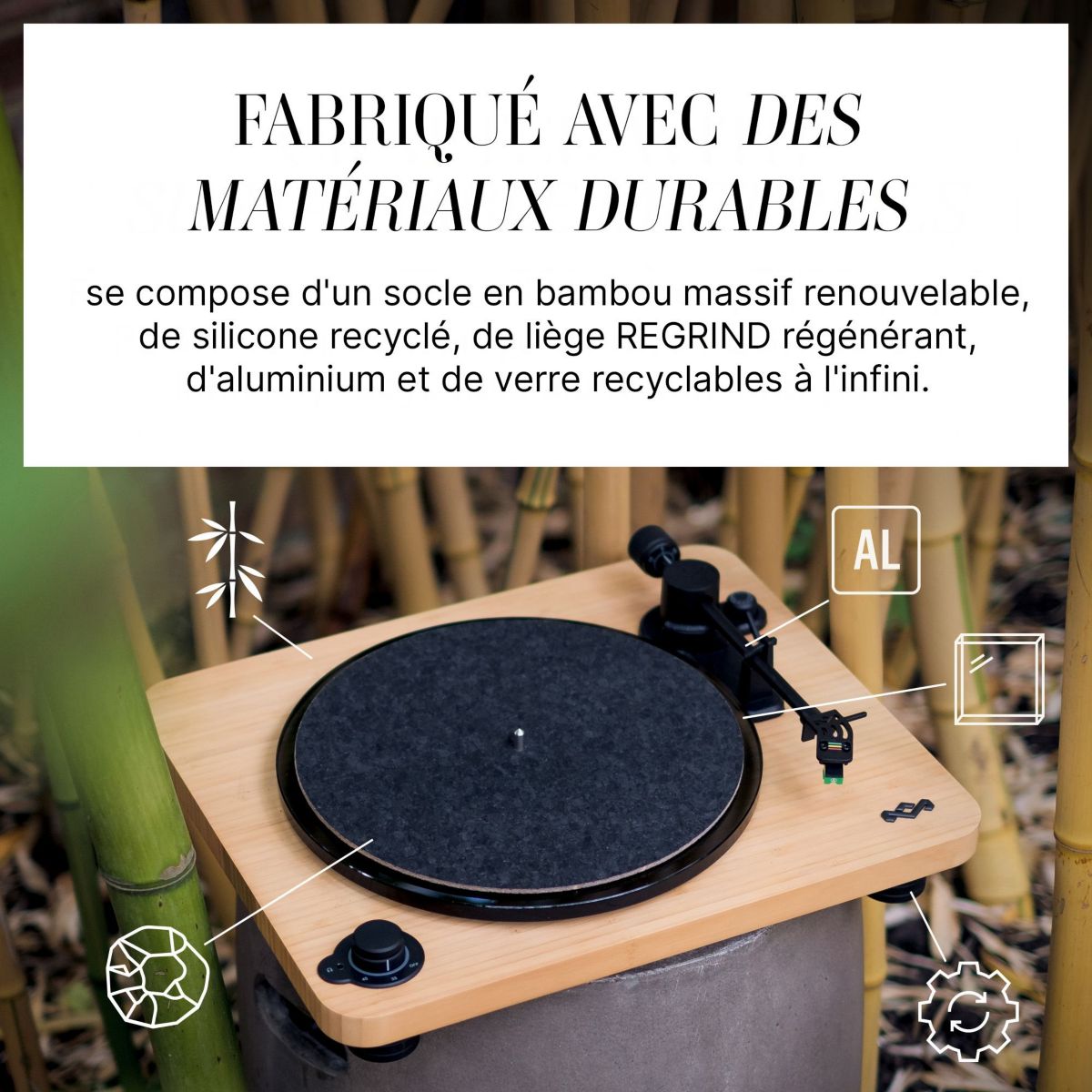 Platine vinyle Stir it Up LUX beige et noir, MARLEY