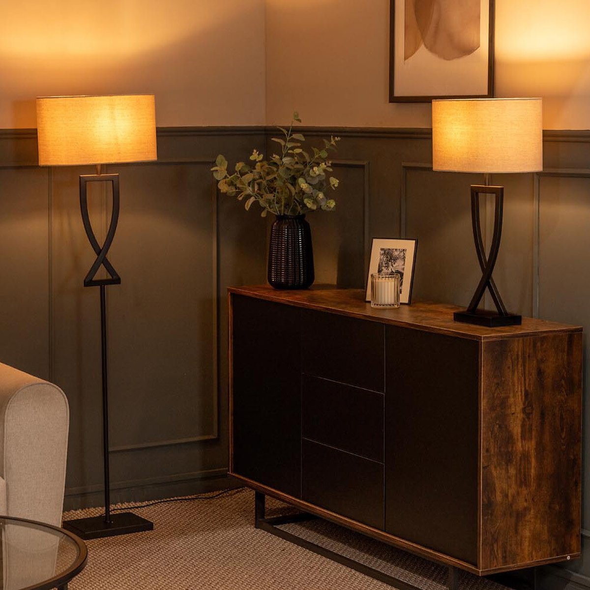 Kendrick Black Metal Floor Lamp black, SO'HOME