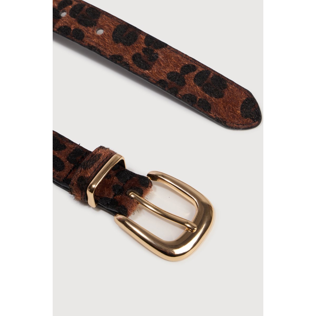 Ceinture fine imitation fourrure marron foncé, BONOBO