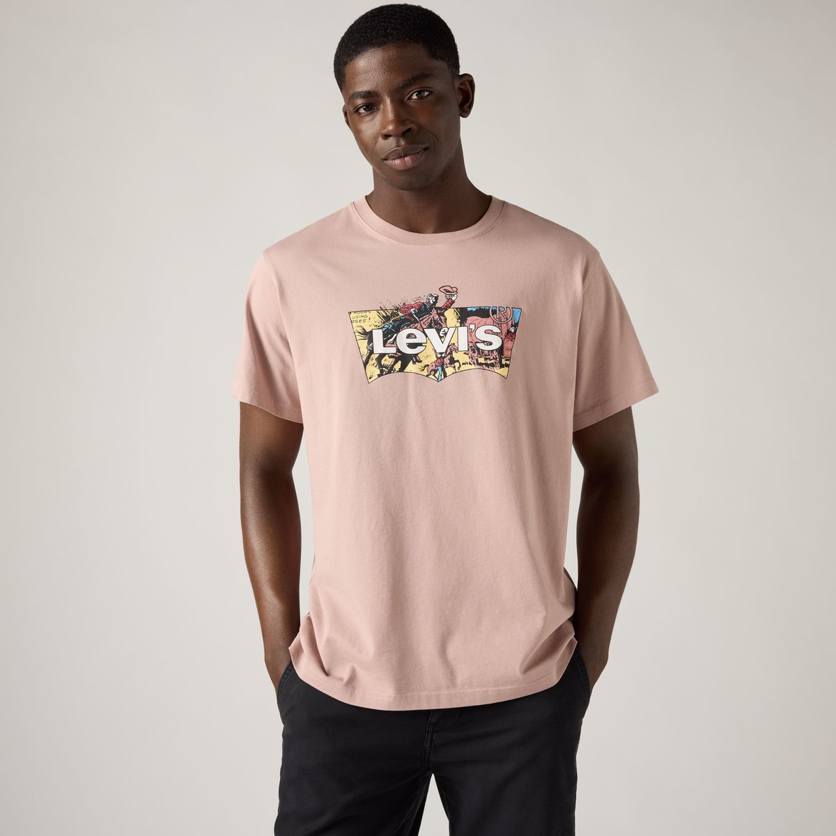 T-shirt coupe ample rose - cowboy bw fill fawn body, LEVI'S