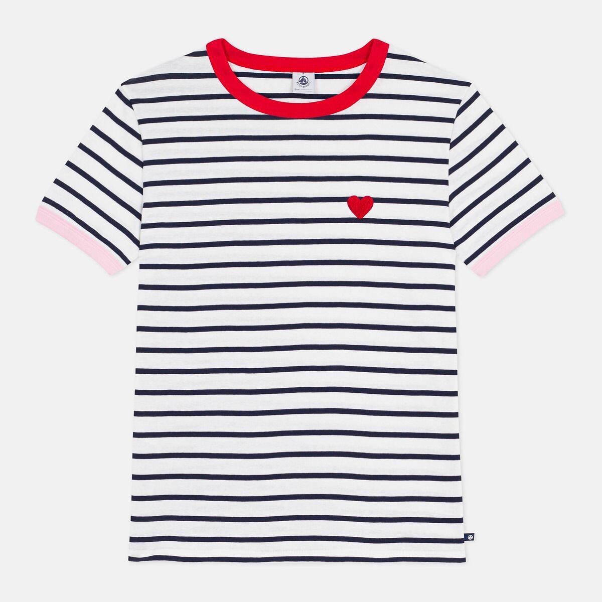 Lconique Striped Crew Neck T-Shirt white/navy, PETIT BATEAU
