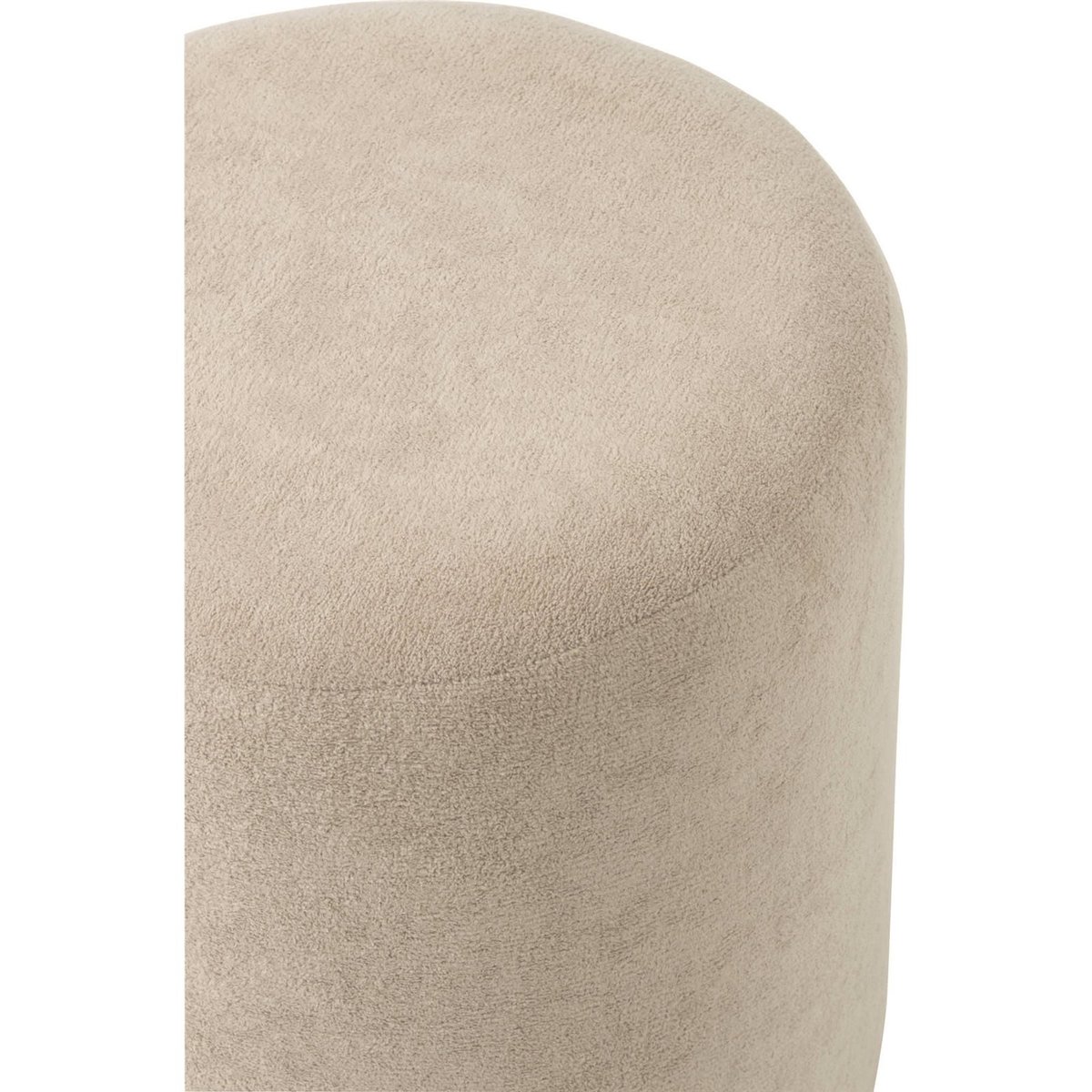 Pouf rond en tissu grège, RECOLLECTION