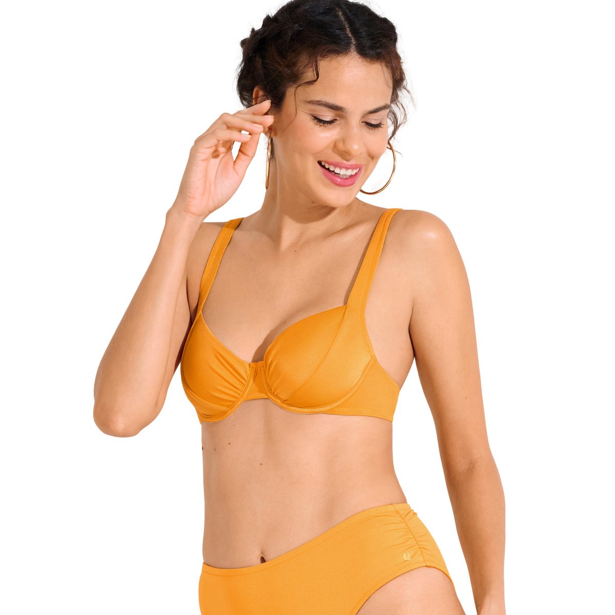 Haut maillot de bain armaturé KARPATHOS jaune, LISCA