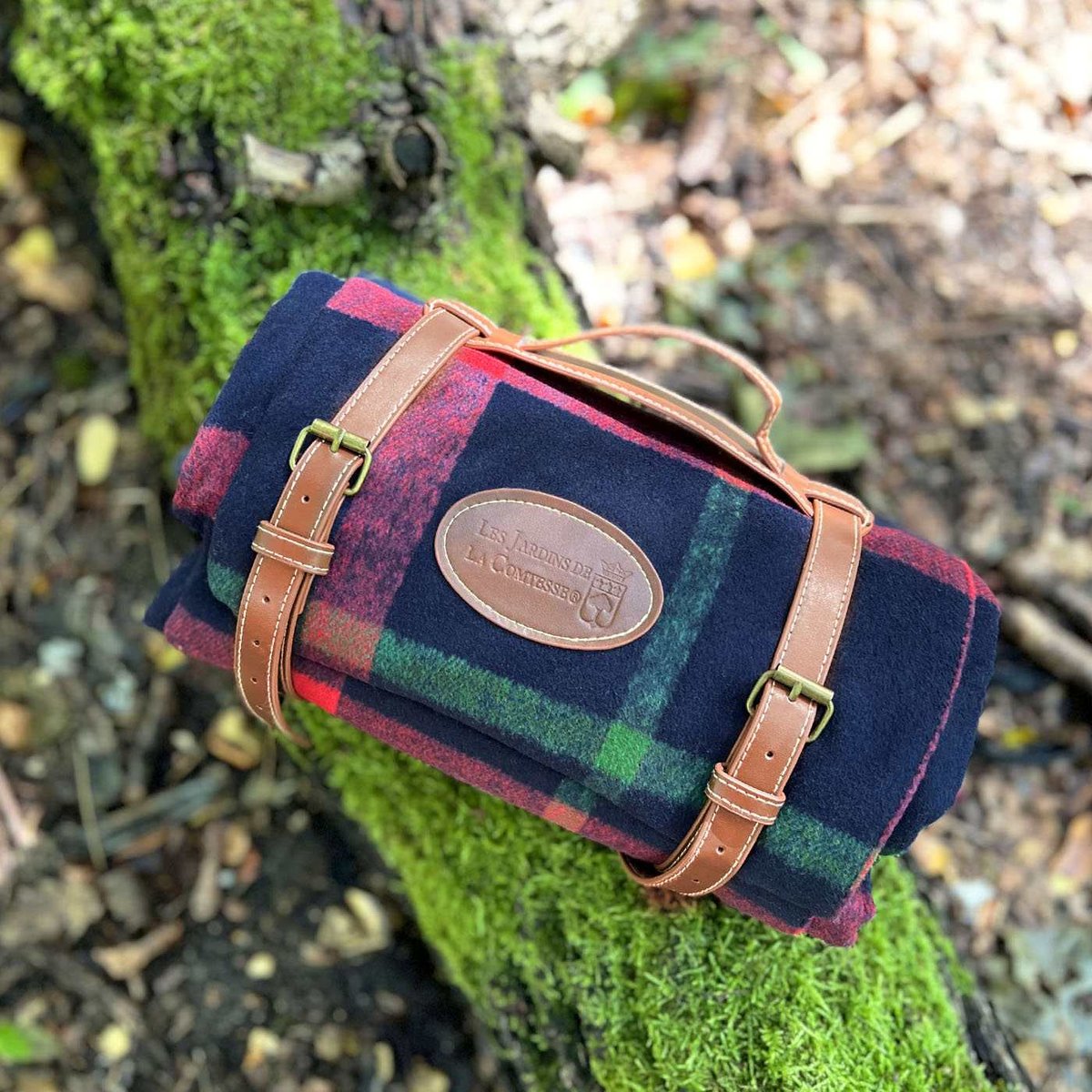 Couverture picnic imperméable tartan écossais couleur unique, LES JARDINS DE LA COMTESSE