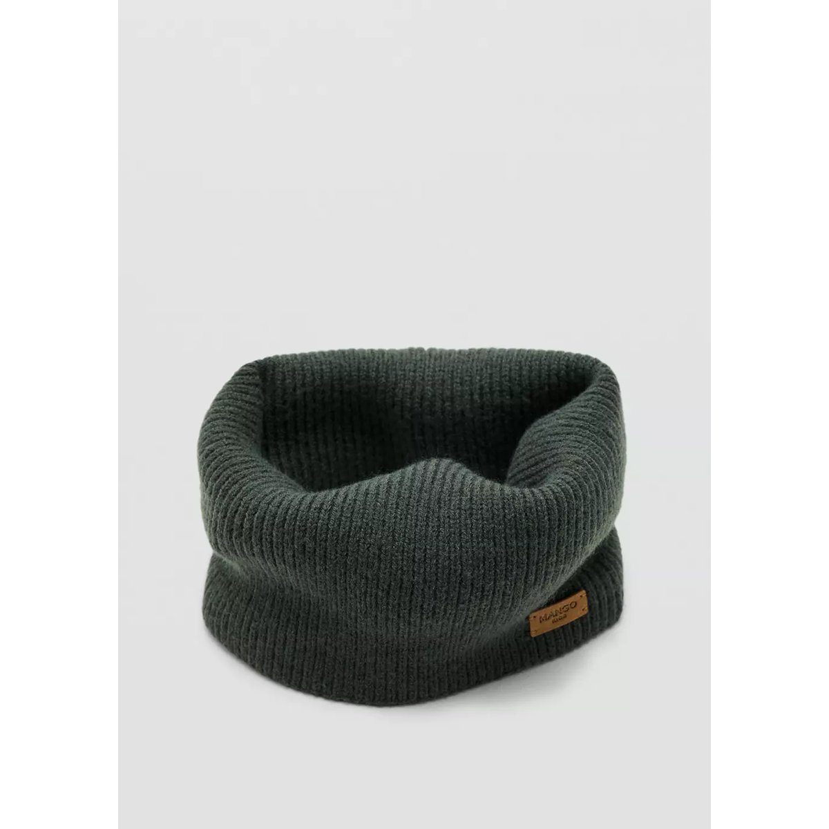 Écharpe côtelée avec logo en relief kaki, MANGO KIDS