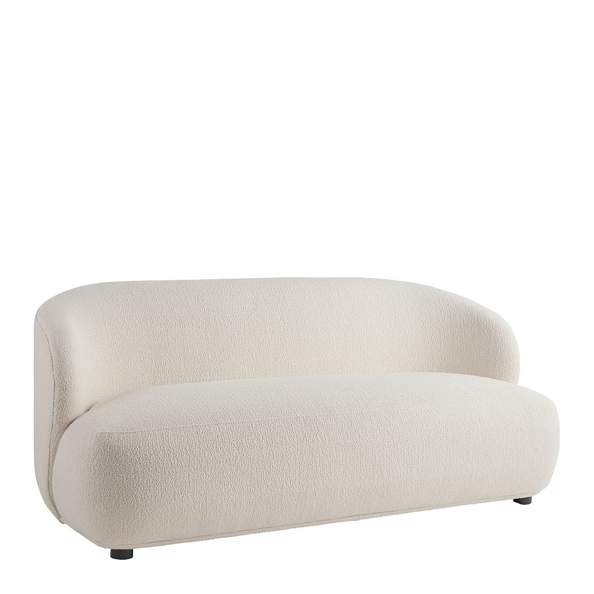 Canapé tissu bouclette 170x80x72 crème, BLANC D’IVOIRE