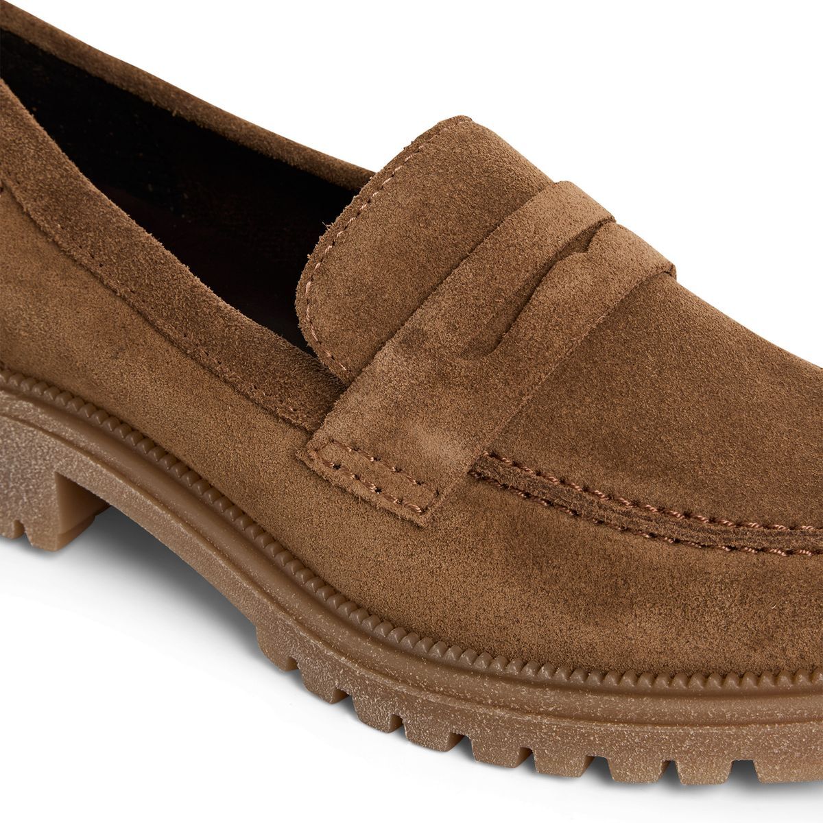 Slipper en cuir marron, TAMARIS
