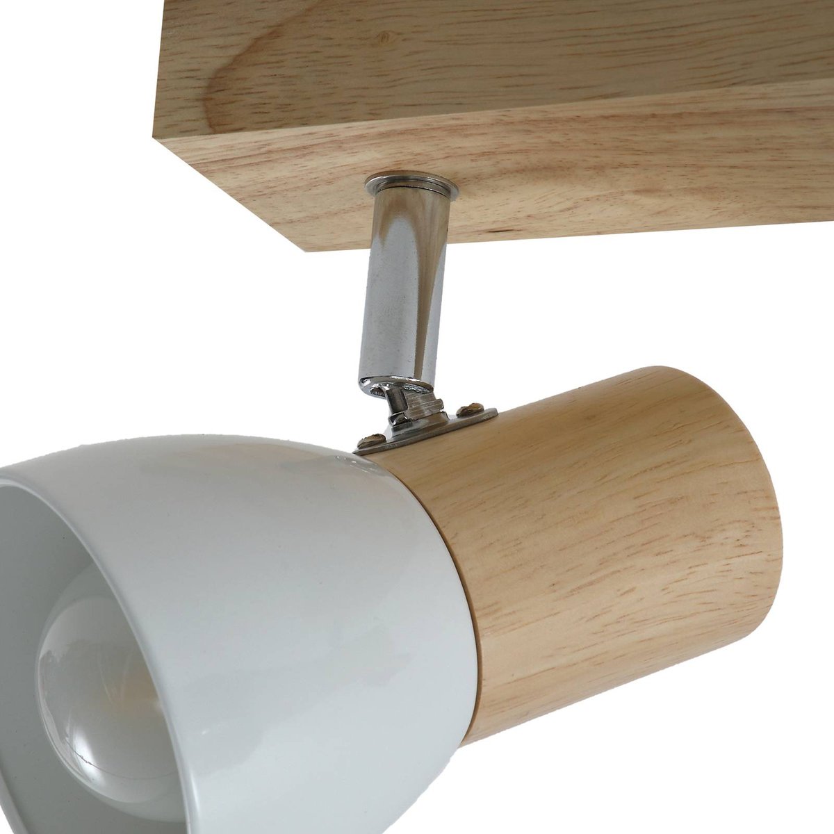 Spot en bois scandinave, Thorin bois clair, blanc, LINDBY
