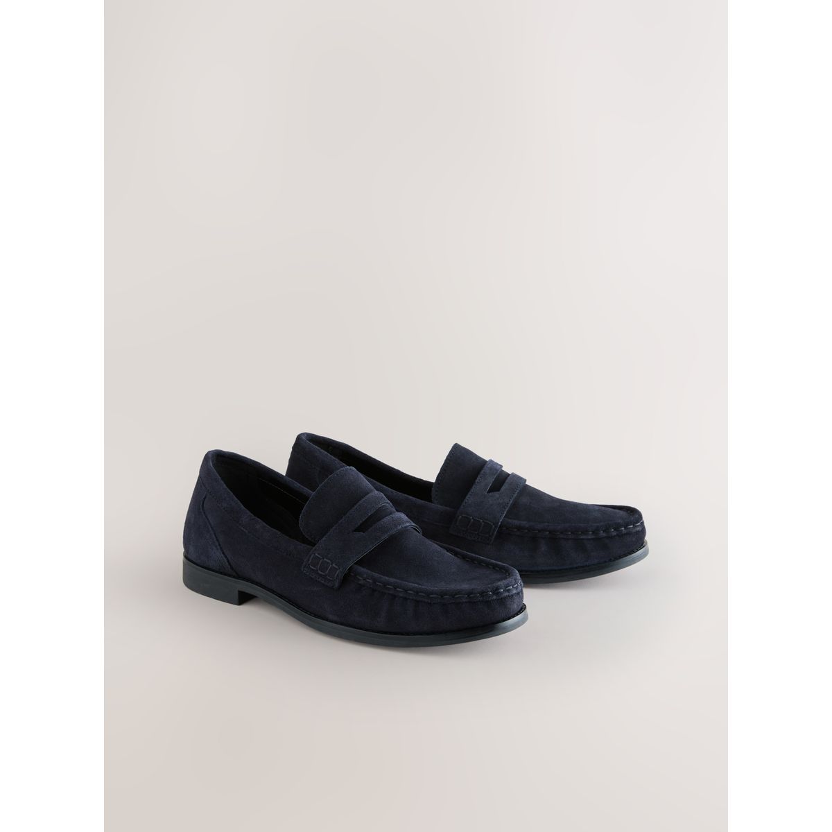 Mocassins forever comfort® en cuir bleu marine, NEXT