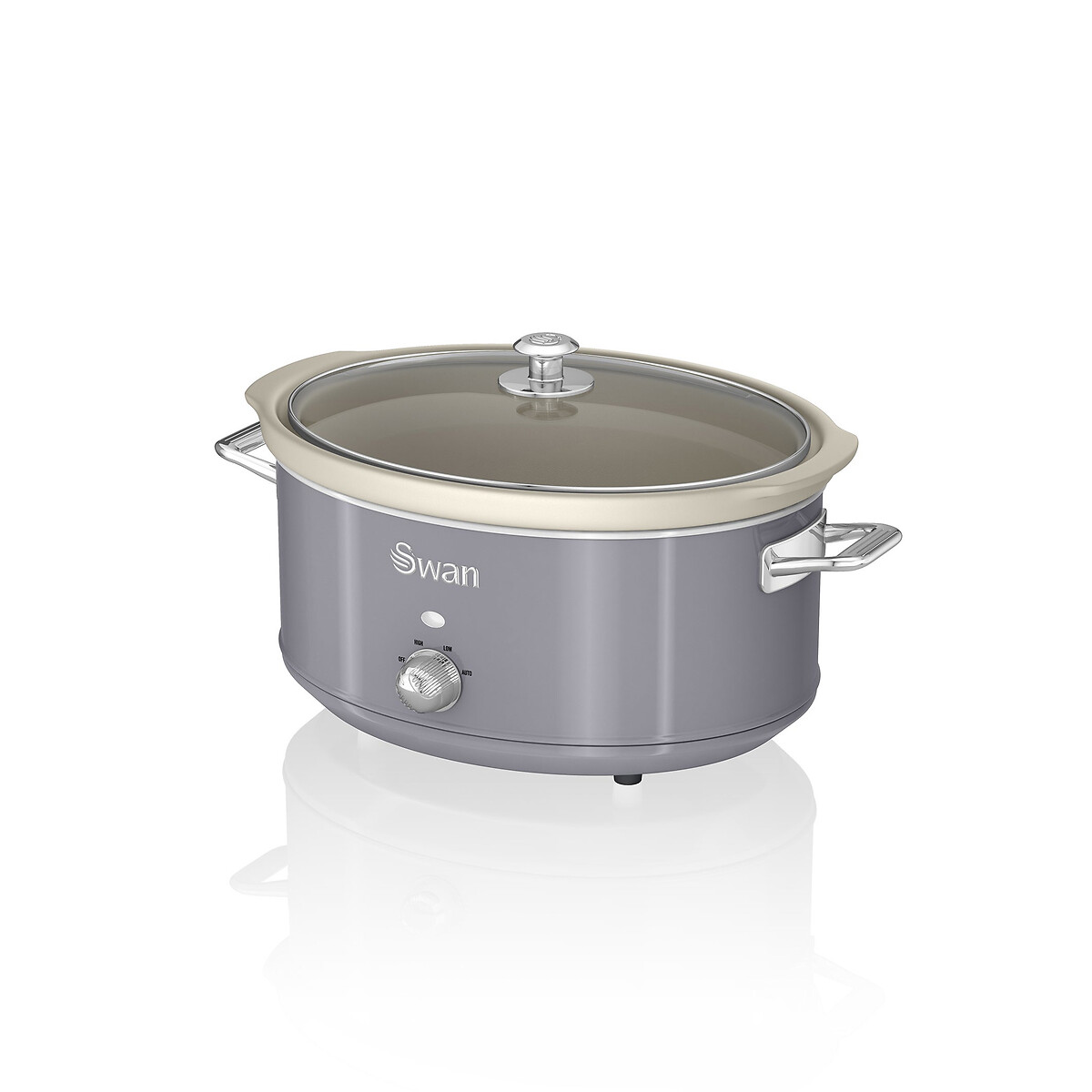 Retro 6.5L Slow Cooker - SF17031 grey, SWAN