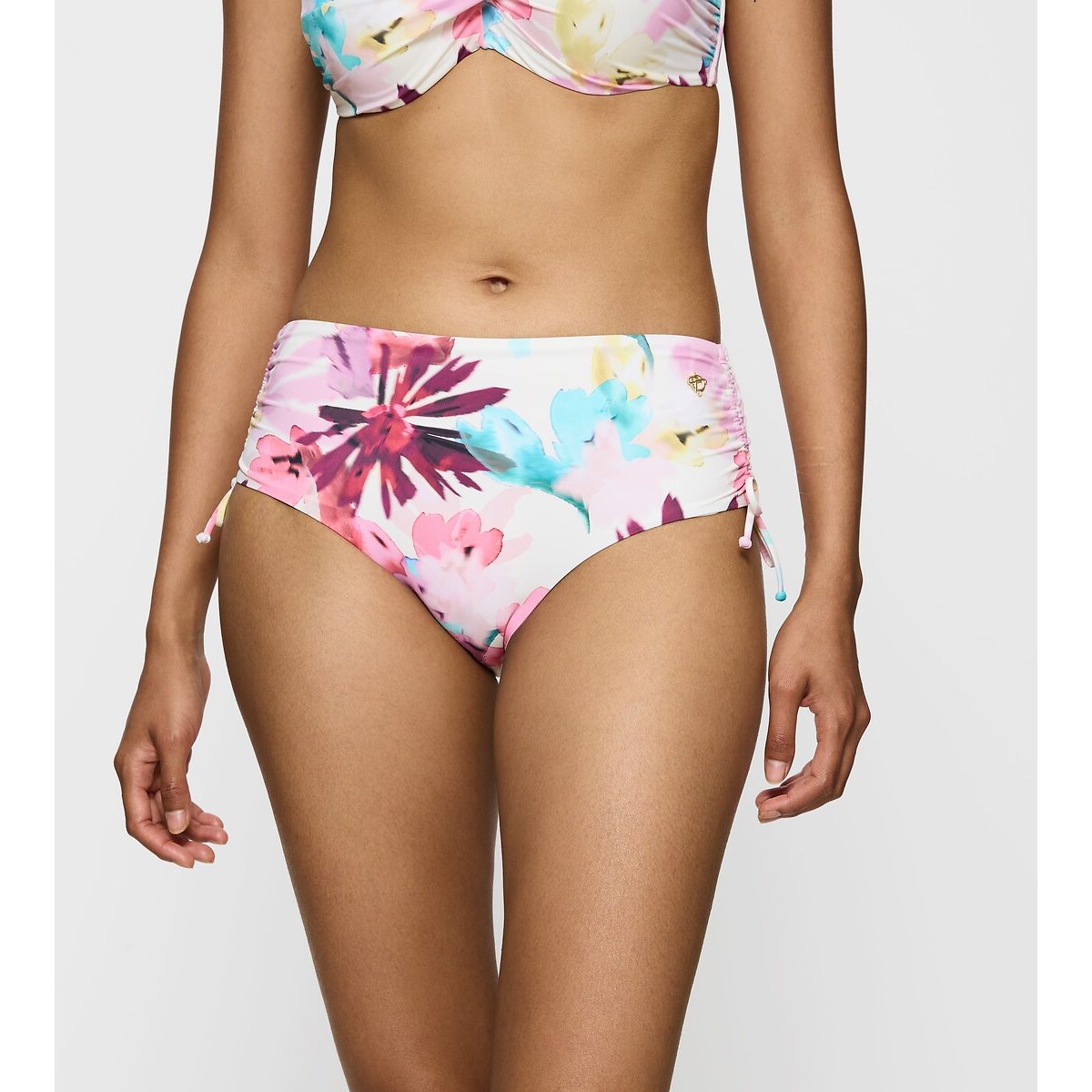 Summer Fleur Maxi Bikini Bottoms white floral print, TRIUMPH