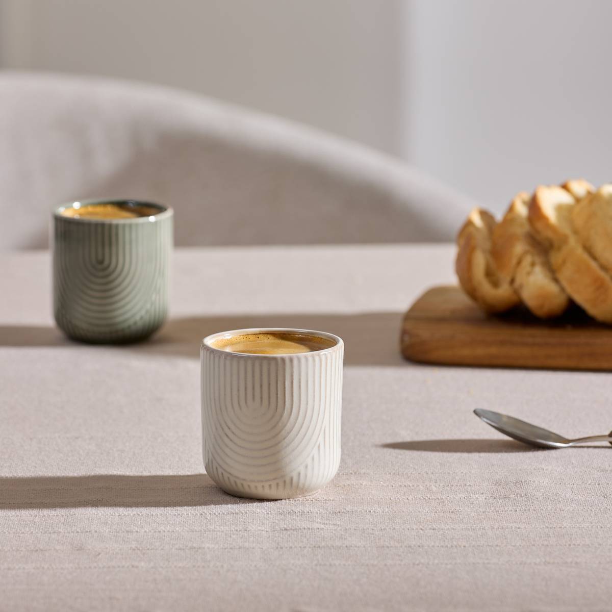 Tasse espresso en faïence LYA blanc, ATMOSPHERA