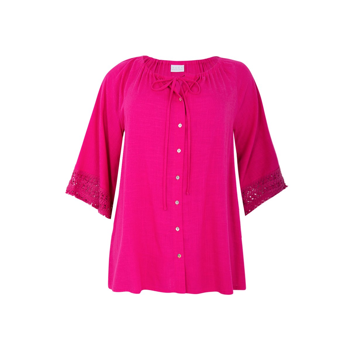 Chemise avec manches longues rose, YOEK