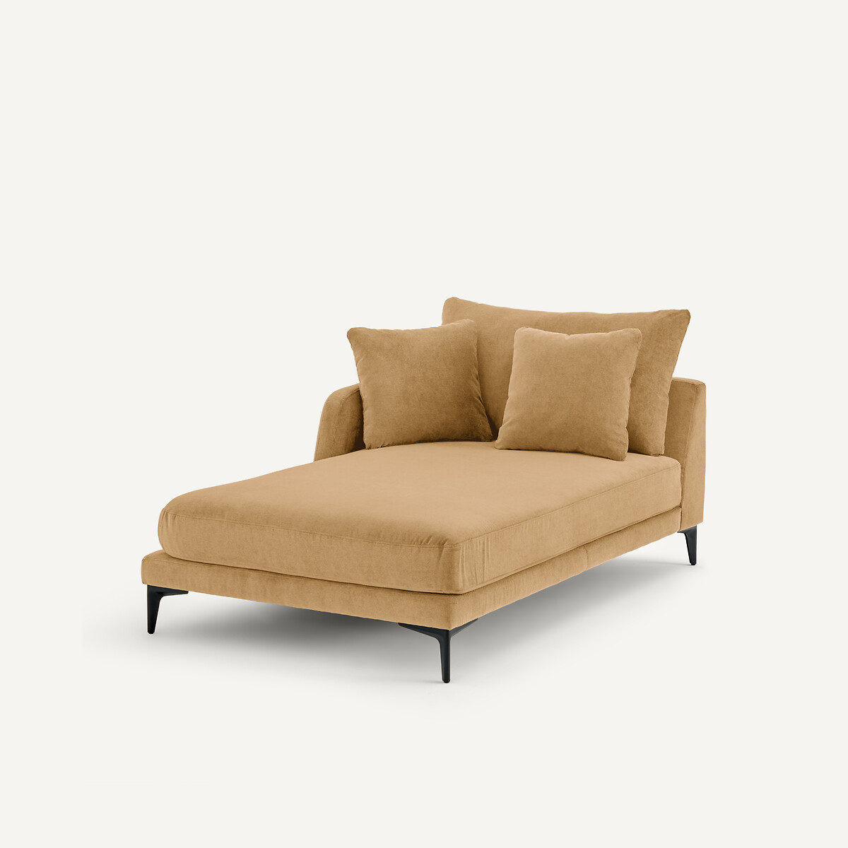 Chaise longue in velluto stone, MODERNISTE, design di Emmanuel Gallina caramello , AM.PM X EMMANUEL GALLINA