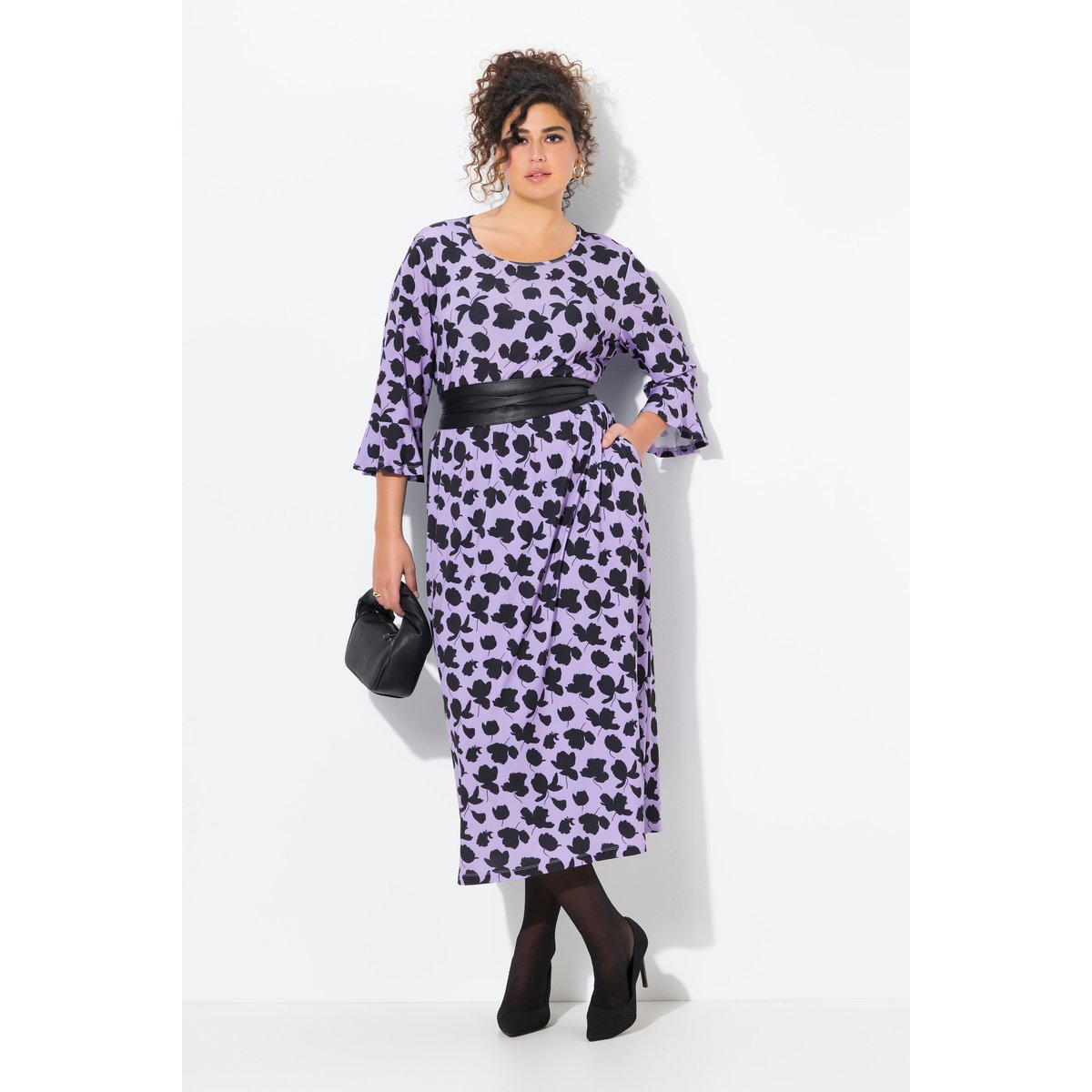 Robe en jersey coupe évasée violet, ULLA POPKEN