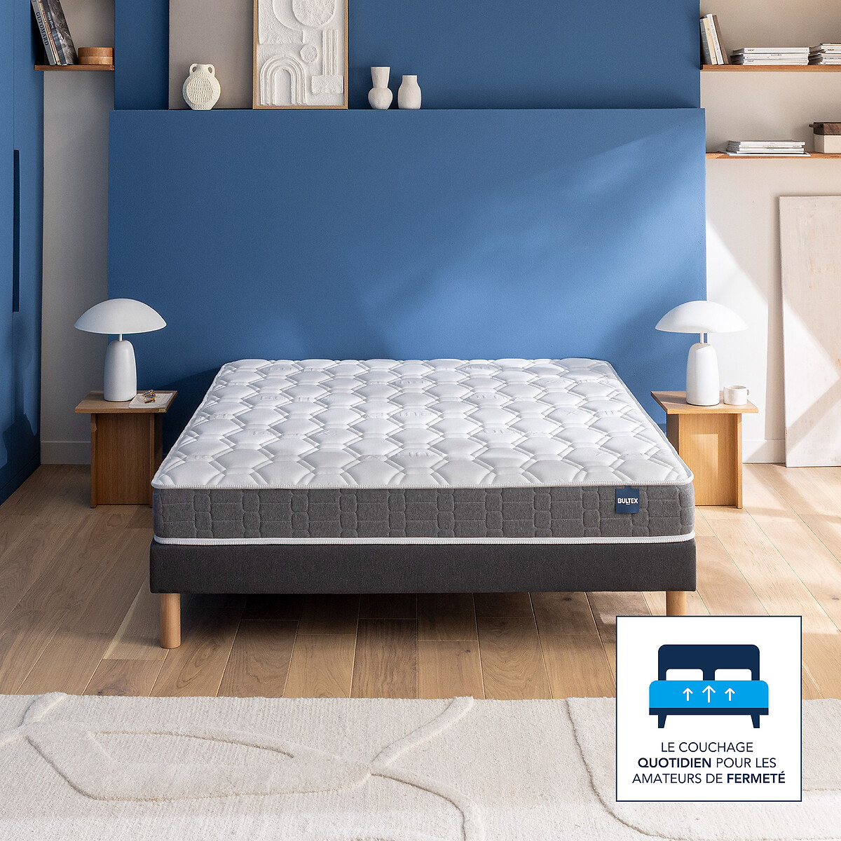 Completo materasso schiuma HR Regular + rete bianco/grigio fumo, BULTEX