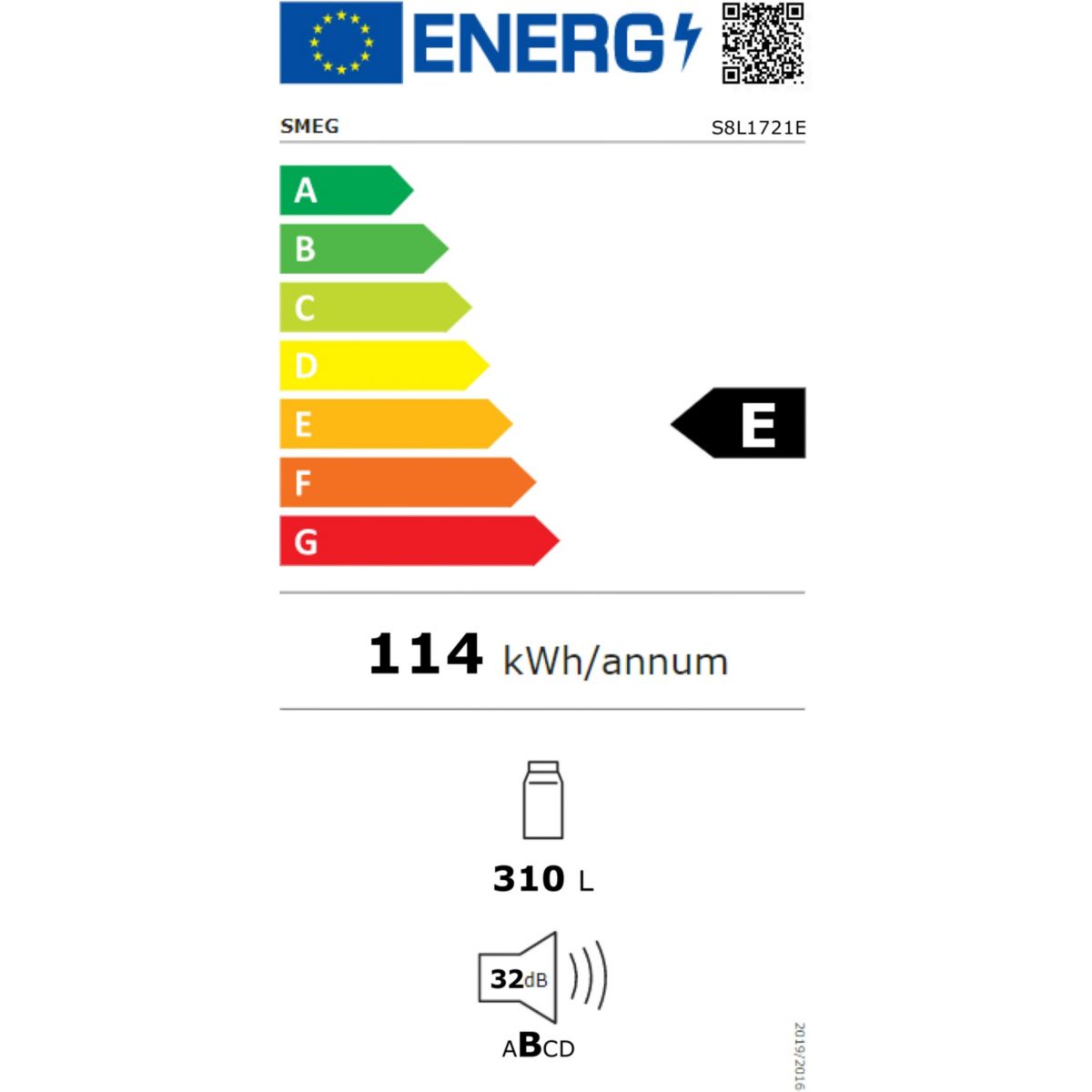 Réfrigérateur 1 porte S8L1721E couleur unique, SMEG